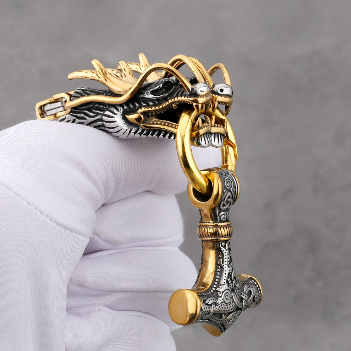 Kalung kepala naga Viking baja - Battle Rope Anchor ulasan dan harga